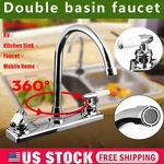 8'' Plastic Hot-cold Mixer Dual-handle Kitchen Faucet Basin Sink Spout Water Tap. Fixed Price $17.96.