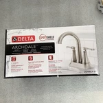 Delta Bathroom Faucet Brushed Nickel Centerset Archdale 25798LF-SP S1. Fixed Price $49.99.