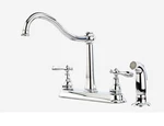 Pfister Ainsley 2-HANDLE Kitchen Faucet W/ Side Spray Polished Chrome F-036-4AYC. Fixed Price $50.00.