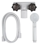 Recpro 4" Rv Tub Shower Diverter Faucet White/smoke With Handheld .... Fixed Price $49.21.