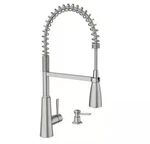 Moen 199748SRS Reza Pre-rinse Spring Pulldown Kitchen Faucet Stainless. Fixed Price $99.99.