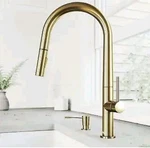 Vigo Greenwich Pull-down Spray Kitchen Faucet Matte Gold New Slight Box Damage. Fixed Price $189.99.