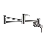 Contemporary 2-HANDLE Wall-mounted Pot Filler In Brushed Nickel. Fixed Price $118.71.