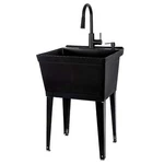 Tehila Utility Sink With Black Pull-down Faucet 19 Gallon. Fixed Price $245.99.