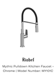 Riobel MY101C Mythic Pre-rinse Pull-down Kitchen Faucet Chrome 1.8 Gpm. Fixed Price $361.90.