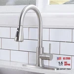 Vccucine Kitchen Faucet With Pull Down Sprayer Brushed Nickel Farmhouse. Fixed Price $35.50.