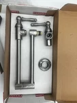 Franke Farm House Kitchen Faucet Series Wall-mounted Pot Filler, Satin Nickel. Fixed Price $349.50.