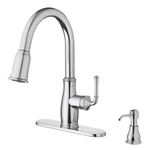 Glacier Bay Pull Down Kitchen Faucet Chrome Kagan 21-K153KCP-GB. Fixed Price $71.40.