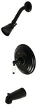 Kingston Brass KB363.PL Restoration Tub And Shower Trim Package - Black. Fixed Price $305.47.