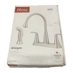 Pfister Allegan Stainless Steel Faucet F-036-4AGGS Tri-flow Open Box. Fixed Price $49.97.