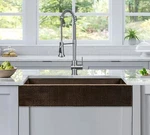 Copper Short Apron 7" /farmhouse Kitchen Sink 33"X22"X9" No Customs Tariff. Fixed Price $1082.00.