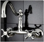 Kingston Brass KS3221AX Vintage Style Kitchen Faucet, Polished Chrome. Fixed Price $189.00.