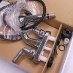 Elkay Deck Mount Bar Faucet Set Brass Chrome - Cut Off Tube, W/ Shower Head. Fixed Price $35.97.