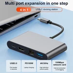 4IN Docking Station Type-c To RJ45 100M Hdmi USB3.0 Pd Interface For Macbook. Fixed Price $18.65.