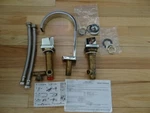 Jewel Faucets Chrome Two Lever Handle Widespread Lavatory. Fixed Price $350.00.