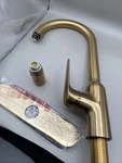 Hansgrohe High Arc Kitchen Faucet 1-HANDLE Pull Down Sprayer Brush Gold 71800251. Fixed Price $250.00.
