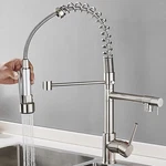 Brushed Kitchen Sink Faucet Pull Down Sprayer 1 Hole Swivel Dual Spout Mixer Tap. Fixed Price $35.99.