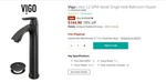 Vigo Linus Single Handle Vessel Bathroom Faucet - Bronze. Fixed Price $99.00.