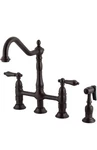 Kingston Brass Llave Para Cocina Con Palanca Heritage Bridge, Mango De Metal. Fixed Price $180.00.