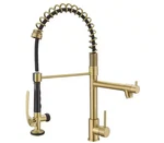 Bwe Commercial Pull Down Kitchen Sink Faucet With Sprayer Modern Brushed Gold. Fixed Price $79.00.