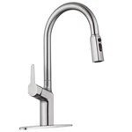 Modern 3-MODE 17 In. Single-handle Pull-down Sprayer Kitchen Faucet With Lead-fr. Fixed Price $84.87.