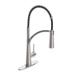 Glacier Bay Pull-down Kitchen Faucet, Single-handle, Stainless Steel Finish. Fixed Price $157.65.