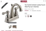 Delta Faucet 2575LF-SSMPU, Stainless. Fixed Price $115.00.