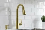Pfister Barullli Single Handle Pull Down Sprayer Kitchen Faucet With Deckplate. Fixed Price $39.00.