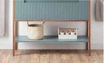 New Sage Green 40" Bisbee Console Vanity - With Warm Oak Frame By Signature. Fixed Price $1199.00.