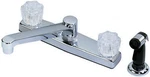 Chrome 2-HANDLE Kitchen Faucet With Sprayer. Fixed Price $46.72.