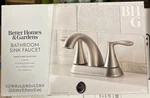 Better Homes & Gardens Simple Flair 4" Centerset Bathroom Faucet Satin Nickel. Fixed Price $47.85.