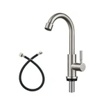 Heyalan Kitchen Faucet Single Handle 1 Hole Deck Mount SUS304 Stainless Steel.... Fixed Price $43.71.