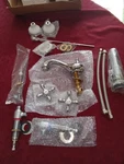 New Nottingham Brass Cross Handles 3 Hole Faucet Polished Chrome Open Box. Fixed Price $79.00.