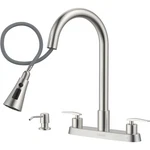 Dayone 2 Handle Kitchen Pull Down Sprayer 4 Holes Sink Faucets For. Fixed Price $104.58.