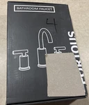 Forious FB-0300B 2 Handle High Arc Widespread Sink Faucet Black Stainless. Fixed Price $49.00.