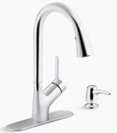 Setra Pull-down Kitchen Faucet With Soap/lotion Dispenser K-R22897-SD-CP. Fixed Price $177.82.