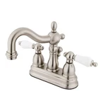 Kingston Brass KB1608PL Heritage 4-INCH Centerset Lavatory Faucet With Porcelain. Fixed Price $85.00.