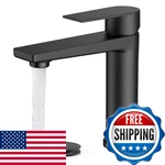 Forious Black Bathroom Faucet 1 Hole Single Lever Sink. Fixed Price $102.81.