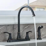 3 Hole Or 4 2 Handle Kitchen Faucet With Side Sprayer, Commercial Lead-free. Fixed Price $61.95.