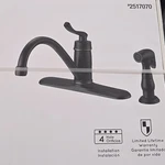 Project Source Laural Oil-rubbed Bronze Kitchen Faucet W/ Side Sprayer 4 Hole. Fixed Price $70.00.