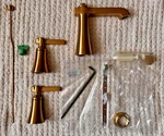 Moen TS6984BG Flara Brushed Gold Widespread Bathroom Faucet Trim Kit Valve Req. Fixed Price $269.99.