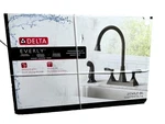 Delta Everly Double Handle Kitchen Faucet With Sprayer In Matte Black 21741LF-BL. Fixed Price $89.19.
