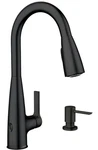 New Moen 87627EWBL Haelyn Matte Black Touchless Pulldown Kitchen Faucet. Fixed Price $169.00.