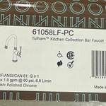 Brizo 61058LF-PC Tulham 1.8 Gpm Single Hole Bar Faucet With Swivel Spout, Chrome. Fixed Price $325.00.