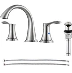 Parlos 13651 Widespread Double Handle Bathroom Faucet W/drain Metal Pop Up. Fixed Price $35.98.