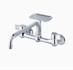 Gerber Chrome Two Handle Wall Mount Kitchen Faucet Soap Dish 42-691. Fixed Price $69.95.