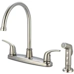 Olympia Faucets K-5372-BN Two Handle Spray Kitchen Sink Brushed Nickle. Fixed Price $49.99.