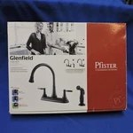 Pfister Glenfield Kitchen Faucet With Side Sprayer Model F-036-4GFY. Fixed Price $119.99.