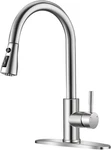 Brushed Nickel Kitchen Faucets With Pull Down Sprayer Sink. Fixed Price $46.93.