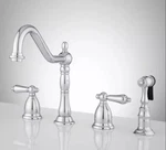 Signature Hardware Helena Widespread Kitchen Faucet W/side Spray In Chrome. Fixed Price $194.35.